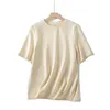 Summer Women T shirt Short sleeve Casual top tees Thick High quality Shirt White Beige Purple Yellow Grey 220402