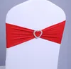 50pcs Lycra Stretch Chair Sashes Bow with Heart Buckle SPANDEX CARLAD CARLAD BAND SASH TIES