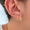 Auxuidado Huggie 925 Prata esterlina Brincos coloridos de zircão coloridos para mulheres cartilagem redonda Cartilagem TRAGUS Jóias de festa AROS