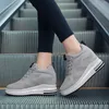 8.5 cm Height Increasing Women Platform Sneakers White Non-Slip Lace Up Loafers Woman Ladies Wedge Shoes Chaussure Femme 220520