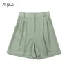 Blessyuki Summer High Waist Shorts Pants Women Casual Loose Elegant Office Female Korean Solid Soft Straight Pant 220509