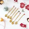 Decorazioni natalizie 6Pcs Cucchiai allegri Scatola forchetta in metallo Ornamenti per la tavola per la casa Regali per bambini NoelNatale
