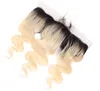 Dois tons 1b 613 ombre ombre reto frontal 13x4 raiz escura loira