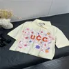 2022 Camiseta feminina de designer de tee solto de lapela Lovelight Algodão com garotas impressas Brand Brand Milan Runway Designer Top Top Pullover de alta camisa de pólo