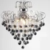 Hangende lampen moderne glans transparant paars/zwart kristal kroonluchter E14 LED-lichten