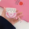 Korean Pink Love Pendant earphone Cases for Air Pods Apple Airpods 1 2 3 Pro Wireless Bluetooth Soft Protective Cover Charging Box