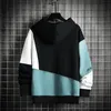 BETOALOR Brand Mężczyźni Bluzy Plus Size Patchwork Drukuj Z Długim Rękawem Hoodie Hip Hop Streetwear Wysokiej Jakości Moda Bluza 220325