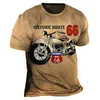 Vintage Motocycel US Route 66 Maglietta da uomo Estate Girocollo allentato Manica corta Streetwear Top Tees Magliette oversize casual 220607