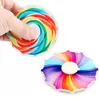 DHL 3-7 days delivery ! Cross-border double-sided colorful fingertip spinning top Rainbow color finger decompression toy gift FY14