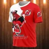 Herren T-Shirts Sommer Casual Top Herren St Shirt Mode weiß und rot Hockey T-ShirtHerren