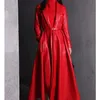 Nerazzurri Hoge kwaliteit Red Black Maxi Pu Lederen Trench Coat For Women Long Firted Elegant Overcoat Fashion 5xl 6XL 7XL 220815