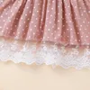 Robes de fille vêtements de bébé fille été né infantile filles robe mode à manches courtes dentelle bord bandeau 2 pièces ensemblesfille