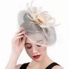 Headpieces Women Elegant Formal Dress Millinery Wedding Hat Fascinator Bride pannband Loops Sinamay Headpiece Summer Fedoraheadpieces