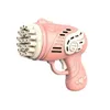 summer games Upgrade 23-hole Kids Gatling Bubble Gun Charging Electric Rocket Launcher Wedding Bubble Machine Soap Water Children Bath Toys