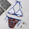 Nieuwe Designer Nieuwste Luxe Badpakken Vrouwen Brief Print Sexy Bikini Split Tweedelige Set Badpak Zomer Biquini