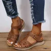 Kvinnor Summer Wedge Platform Sandaler Premium Ortopedisk kvinna Vintage Open Toe Sandaler Antislip Leather Casual Platform Shoes J220716