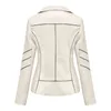 Läderjacka Kvinnor blixtlås Spring Autumn Women's Pu Läderjacka Turn-ner krage Motor Biker Coat Female Outwear Coat L220801