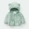 Vinter baby lamm sammet kappa baby pojke plus varm varm bomullsrock baby flicka örat huva plysch coat casual nya barn ytterkläder j220718