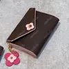 2 färger söta plånbokskvinnor blommor koppling väska lyx designer handväska färskt korthållare klassiska mini väskor monogram purses högkvalitativa mynt plånböcker