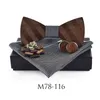 Bow Ties Sitonjwly Claasic Wooden Tie Set For Mens Wood Bowtie Handkerchief Cufflinks Brooch Sets Men Wedding Gifts With BoxBow Emel22