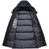 2022 Winter Snow Down Jacket Men 캐주얼 한 두꺼운 따뜻한 파카 후드 코트 멀티 포켓 오리 다운 윈드 브레이커 재킷 오버 코트 흰색 큰 크기