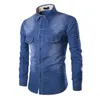 Chemises décontractées pour hommes Mode Hommes Denim Chemise À Manches Longues Plus Taille Coton Jeans Cardigan Slim Fit Hommes Deux Poches Tops Vêtements M-6XLMen's