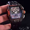 Luxury Mens Mechanics Watch Rihca Milles Brand Orange Red Rubber Men Sapphire Automatic Mechanical McLaren Limited Flyback Titanium Carbon