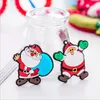 Desenho animado Papai Noel Rings Key Casal Pingente de Cenário para Presentes de Natal PVC Promoção de Promoção de Rubber Promoção Preço de Fábrica por atacado