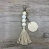 Böhmen Beaded Keychains Pendant DIY Wood Chip Tassel Keychain Car Bag Dekorativ nyckelkedjan Keyring