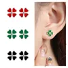 Stud Classic Green Clover Earrings For Women Jewelry Trendy S Earring Girl Personality Silver Plated Accessories Female Bijou Moni22