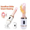 Vibromasseur gode télescopique automatique, télécommande sans fil, grand pénis chauffé pour femme adulte, Machine sexy de Masturbation