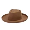 New Felda Hat for Women Men 100 ٪ Australian Wool Panama Jazz Hat Italial Party Dress Hat 8.5cm Wide Brim Cap Cap
