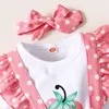 Ensembles de vêtements 0-24M Born Baby Girl Short Pants Outfits Sleeve Strawberry Print T-Shirt Bretelles Dot Pattern