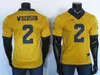 Sällsynta Michigan Wolverines Jerseys 2 Charles Woodson Jersey 10 Tom Brady Yellow Blue College Football Jersey Stitched 15th Patch