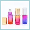 Packing Bottles Office School Business Industrial Gradient Color 5Ml Glass Roll-On Liquid Essential Oils Bottle With Stainless Steel Rolle