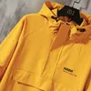 Męska kurtka wiosna jesień modny cienki pulower z kapturem Kurtki Hip Hop Streetwear Mężczyzna Casual Coat Yellow Wewnętrzna Wiatrówka 220406