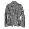 Moda Blazers Women Coat słynne garnitury czarny houndstooth Blazer Ladies Coats kurtki dla kobiet rozmiar s-2xl