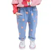 Jeans Girl Heart Pattern Fille Enfant Jeans Enfant Casual Style Jeans Kid Printemps Automne Bébé Fille Vêtements 210412