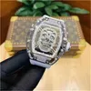 Uxury Watch Date Luxury Mechanics Watches Richa Wristwatch Ghost Milles mecânicos automáticos R Assista Hollowed Diamond Skull com pessoal exclusivo