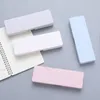 Solid Color Plastic Pen Box Student Pencil Cases Rectangle Gel Pens Boxes Multifunction Storage Case School Stationery Supplies BH7000 TYJ