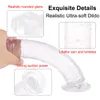 Abhoth Realistic Soft Lifelike Beginner sexy Toy Jelly Dildo Clear with Strong Suction Cup for Womens Adult Anal Peni