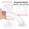 Abhoth Realistic Soft Lifelike Beginner sexy Toy Jelly Dildo Clear with Strong Suction Cup for Womens Adult Anal Peni