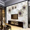 European-style 3D jewelry TV backdrop custom large-scale mural environmental silk wallpaper papel de parede