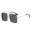 Sunglasses Celebrity Diamond Square 2022 Fashion Shades For Women Crystal Sun Glasses Original UV400SunglassesSunglassesSunglasses