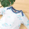 Clothing Sets 0-24m Unisex Baby Clothes Set Whale Print Long Sleeve Romper Solid Color Drawstring Trousers Infant Boys Girls OutfitsClothing