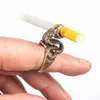 Ring sigarettenhouder persoonlijkheid anti-vinger gerookte gele heren ruwe rookring accessoires