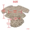 Babykläder lyxdesigner för flickor vårmjuk linnor bomullsmöte boutique kläder set långärmad topps blommor blommor 220519