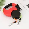 Dog Collars & Leashes Double Dogs Leash Retractable Automatic Roulette Pet Traction Rope Small Big Outdoor Walking Lead Supplier