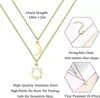 Charm Moon Sun Pendant Necklace Stainless Steel Hollow Butterfly Heart Pendants Link Chain Couple Necklace For Women Men Family Jewelry
