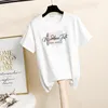 Frauen T-Shirt Cool Sommer Mode Kreativität Brief Druck kurzarmiert T-Shirts Frauen koreanischer Stil loser lässiger runder Hals Frauen Topsw